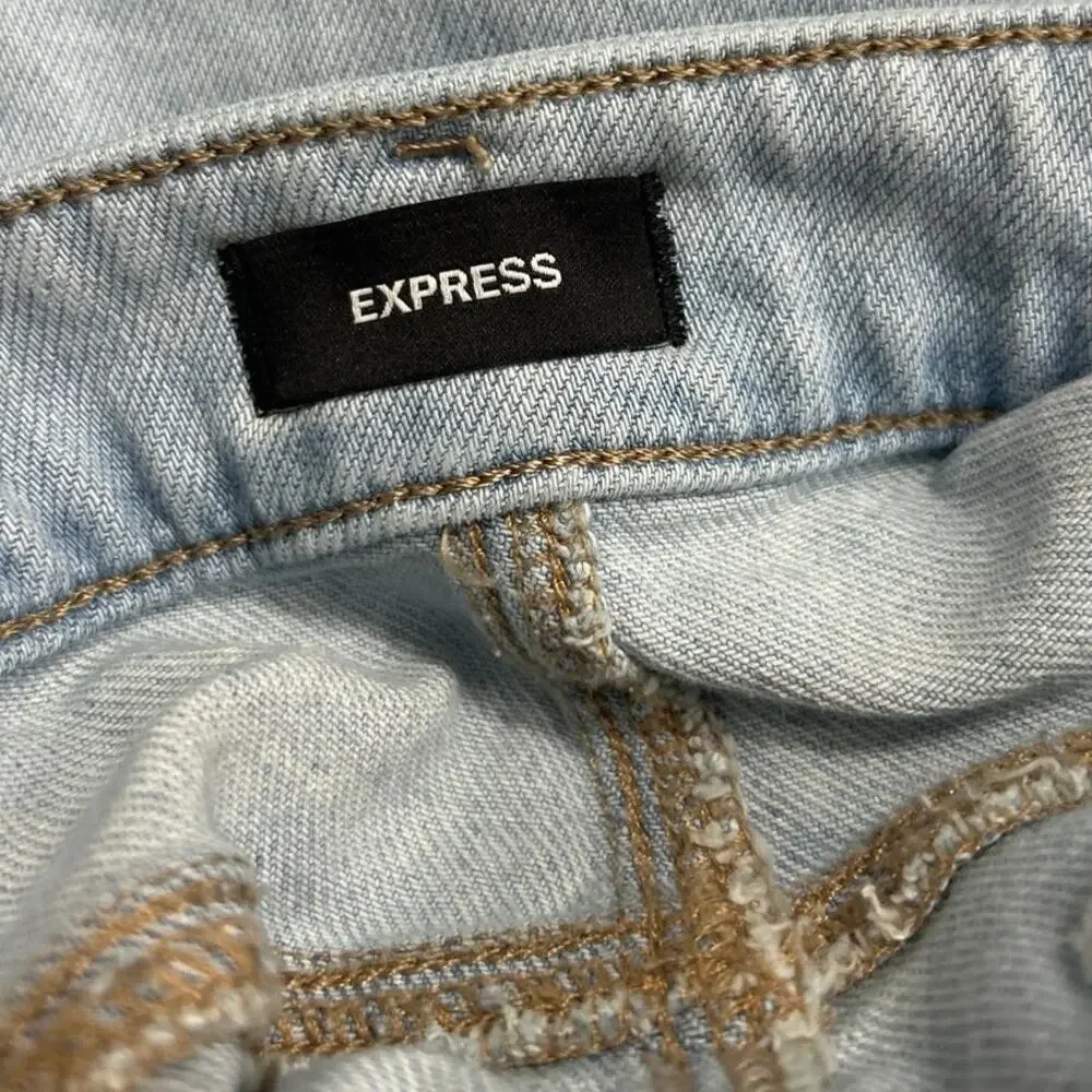 Express Low Slung Med/Light Baggy Cargo Jeans Low Rise Relaxed Straight  Leg 10L - Picture 12 of 16